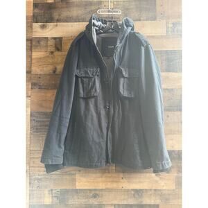 Hurley Black Denim Winter Jacket - Size L